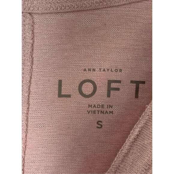 Ann Taylor LOFT Women's Heather Pink Raglan Long Sleeve Top Small - Picture 2 of 6
